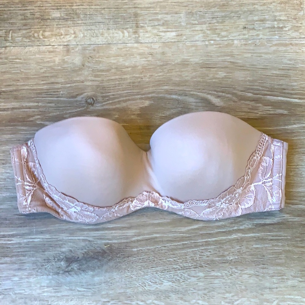 Victoria’s Secret lined strappless T shirt bra…seamless 36 C